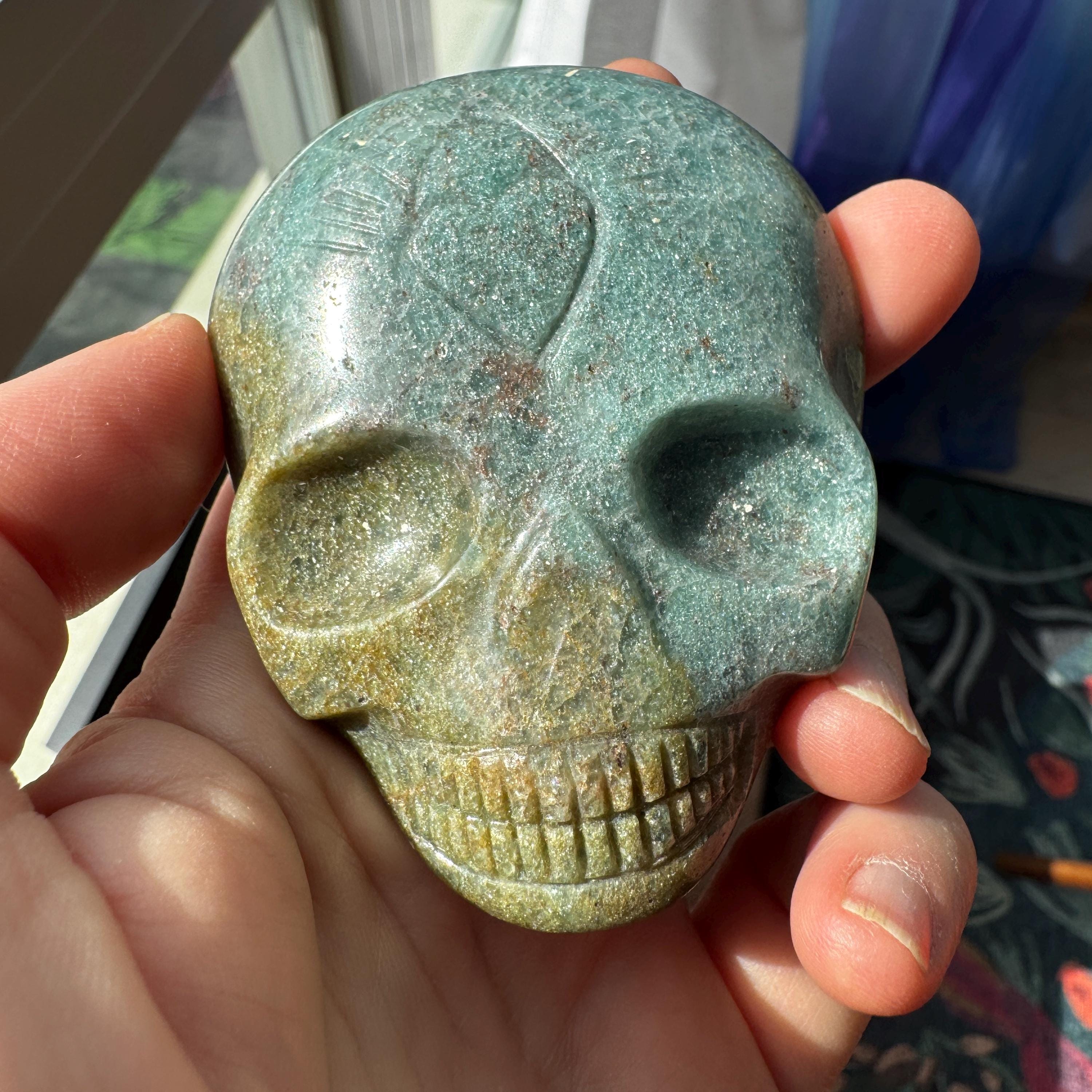 Multicolor Aventurine Leandro De Souza Palm Skull