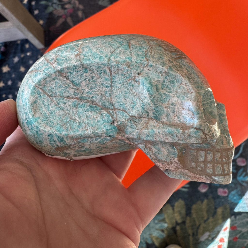Old Style Elongated Amazonite Leandro De Souza Crystal Skull