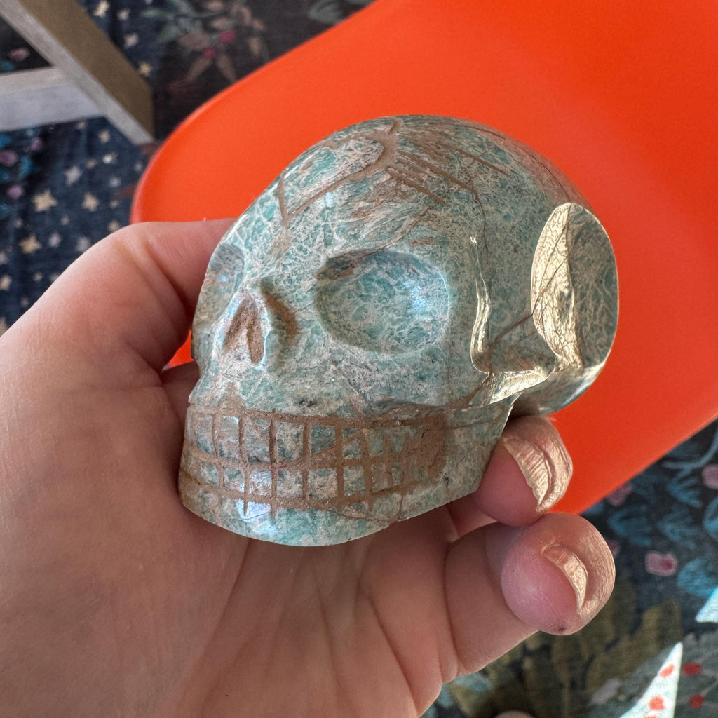 Old Style Elongated Amazonite Leandro De Souza Crystal Skull