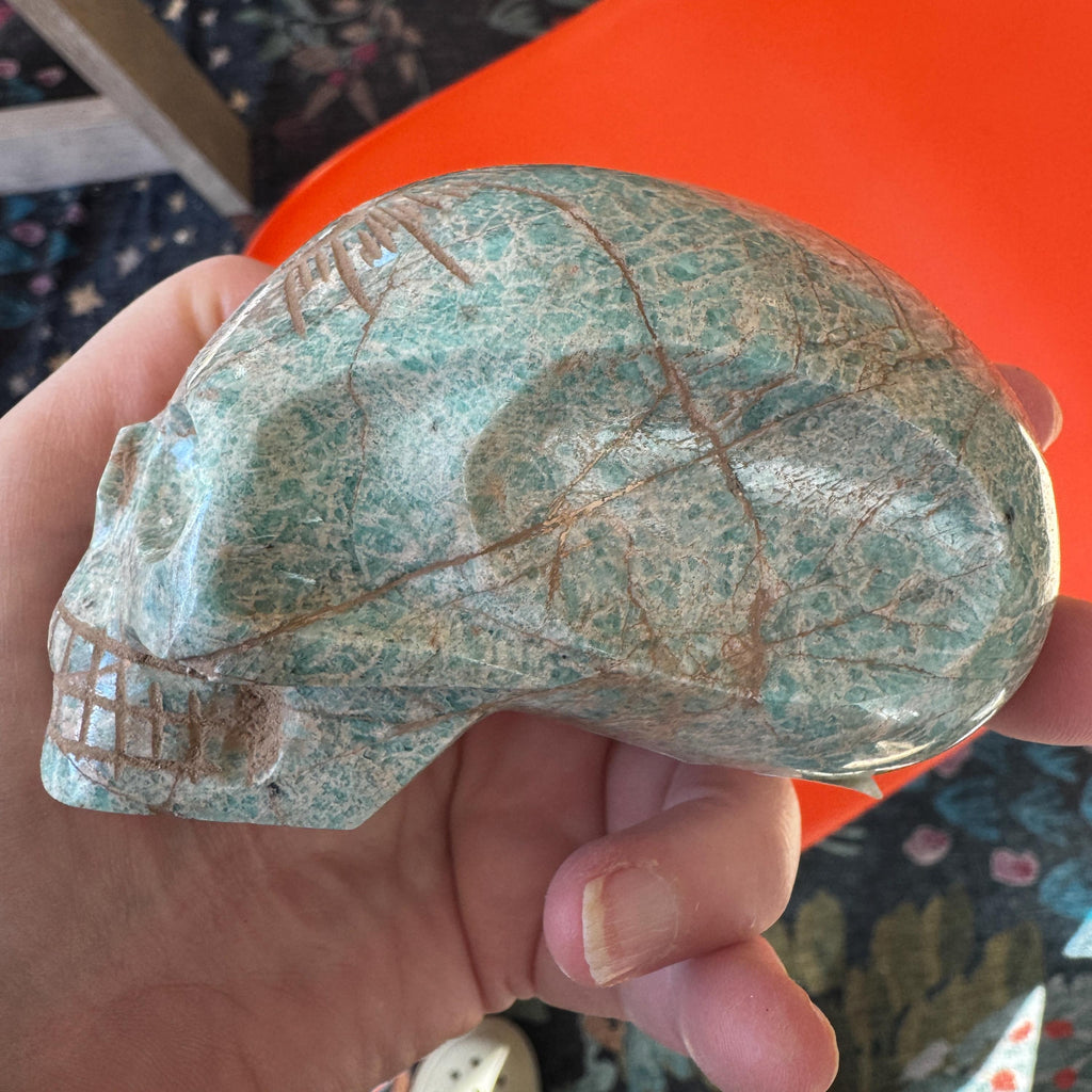 Old Style Elongated Amazonite Leandro De Souza Crystal Skull