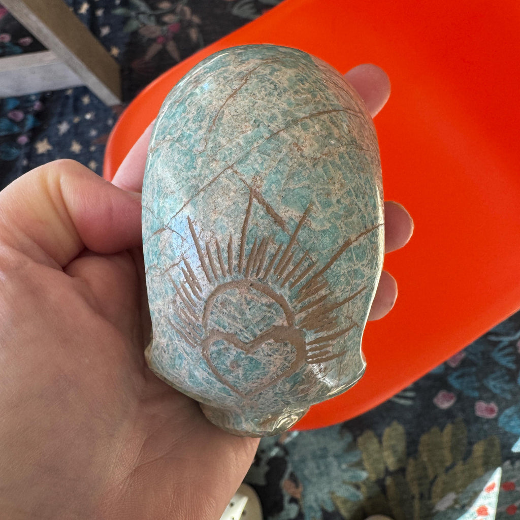 Old Style Elongated Amazonite Leandro De Souza Crystal Skull