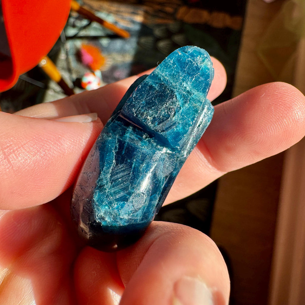 Blue Apatite Elongated Igor De Souza Crystal Skull