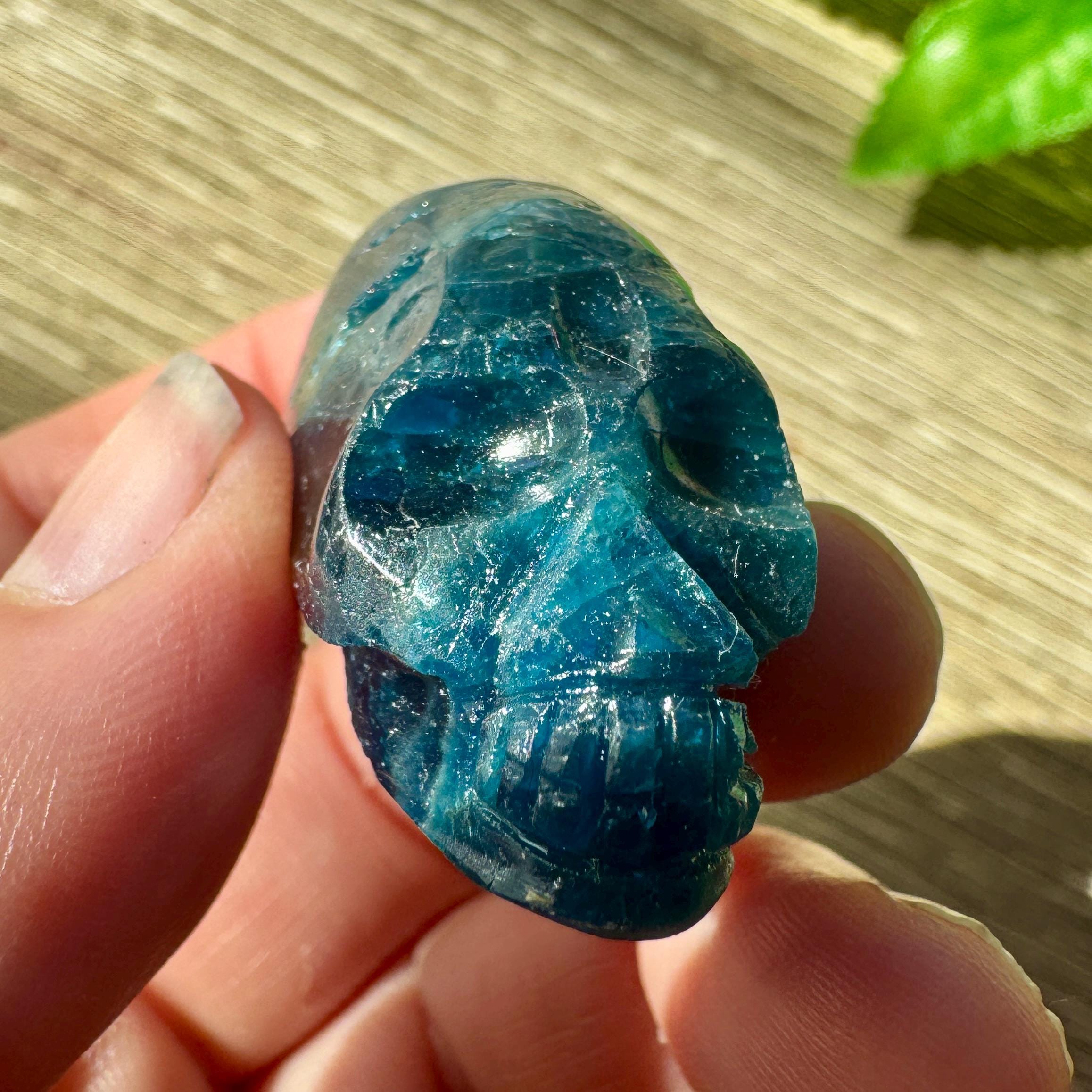 Blue Apatite Elongated Igor De Souza Crystal Skull