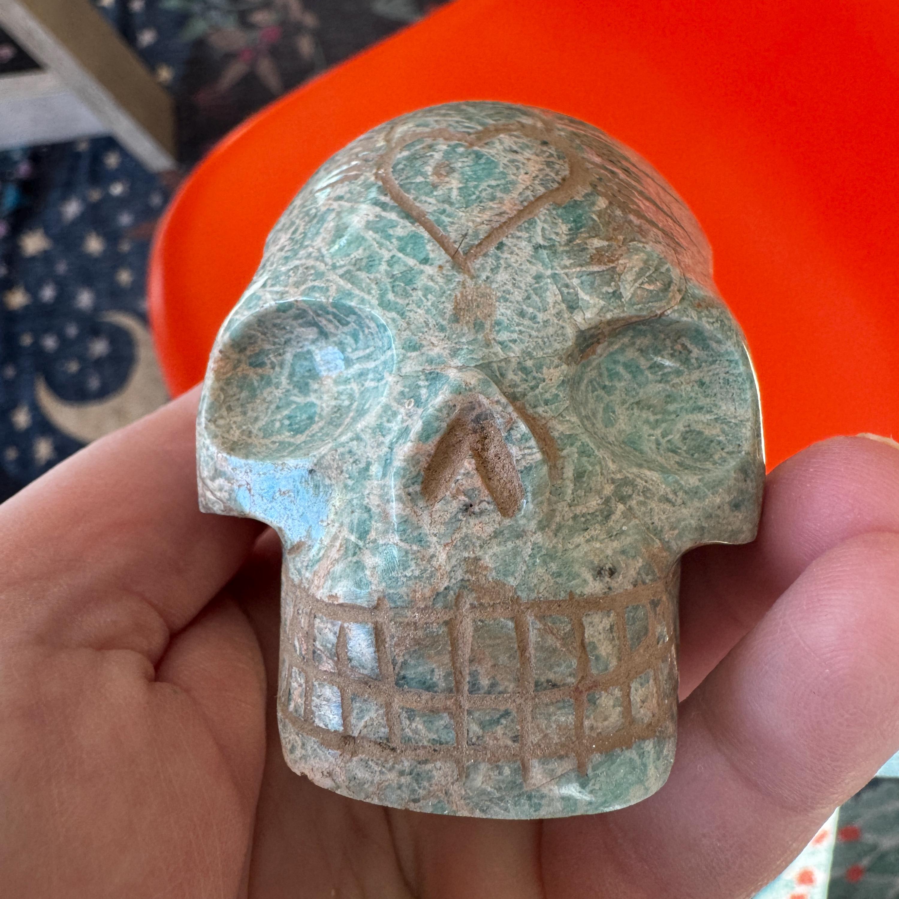 Old Style Elongated Amazonite Leandro De Souza Crystal Skull