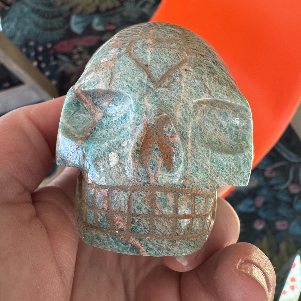 Old Style Elongated Amazonite Leandro De Souza Crystal Skull #3