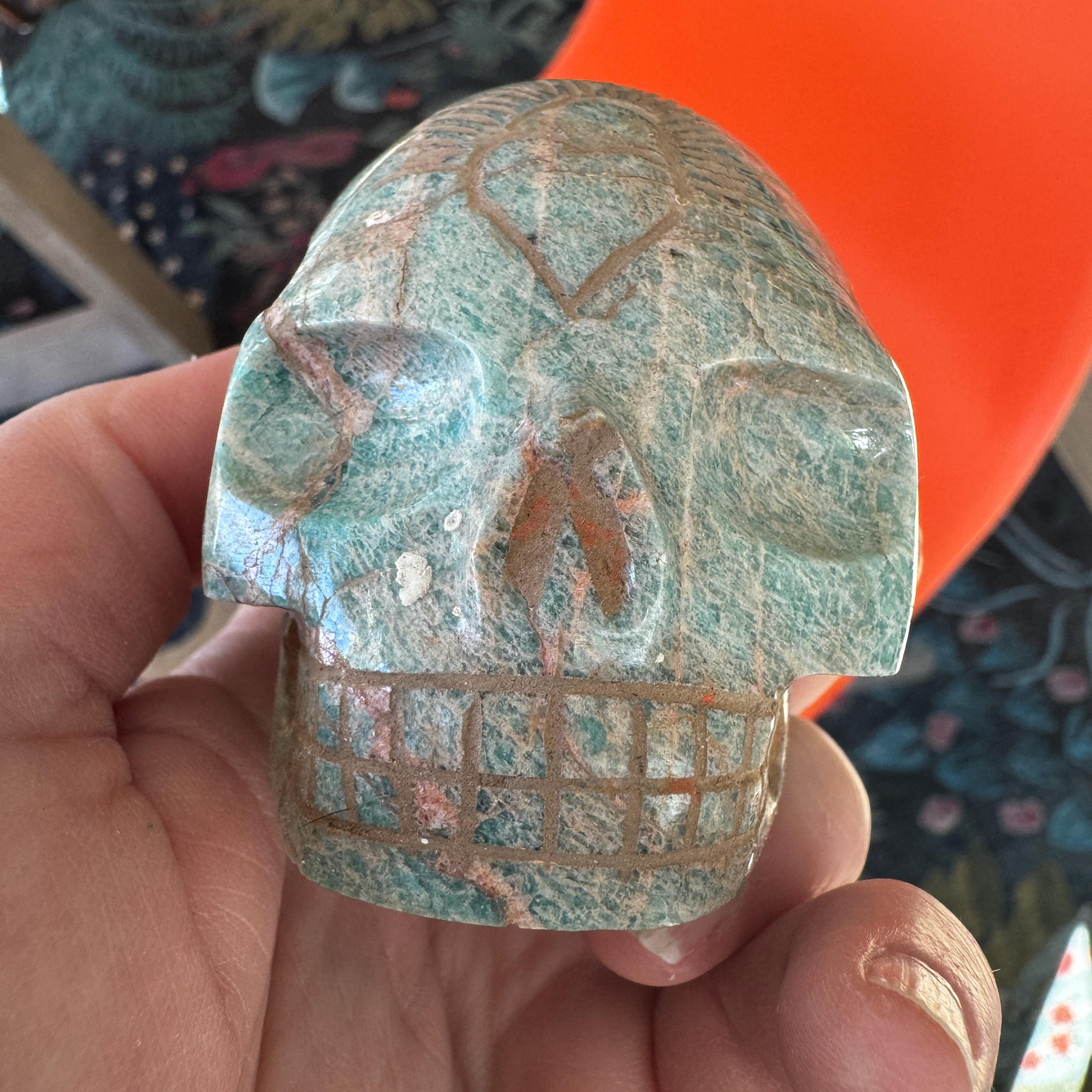 Old Style Elongated Amazonite Leandro De Souza Crystal Skull #3