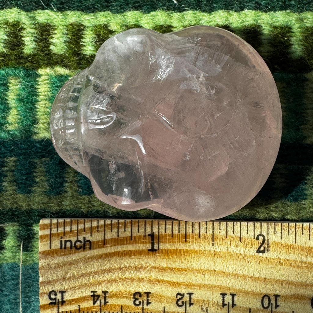 Leandro de Souza Rose Quartz Palm Stone Skull