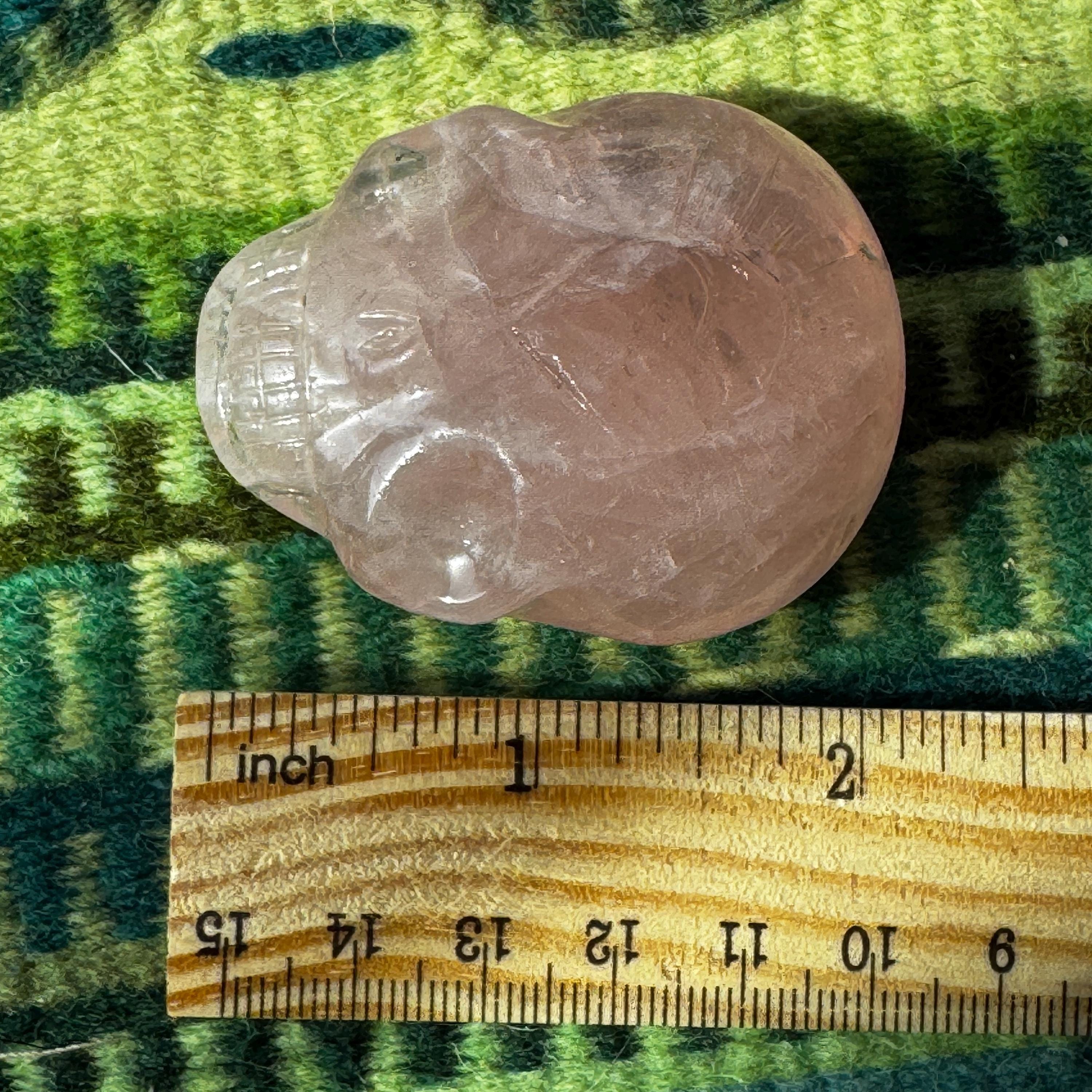 Leandro de Souza Rose Quartz Palm Stone Skull