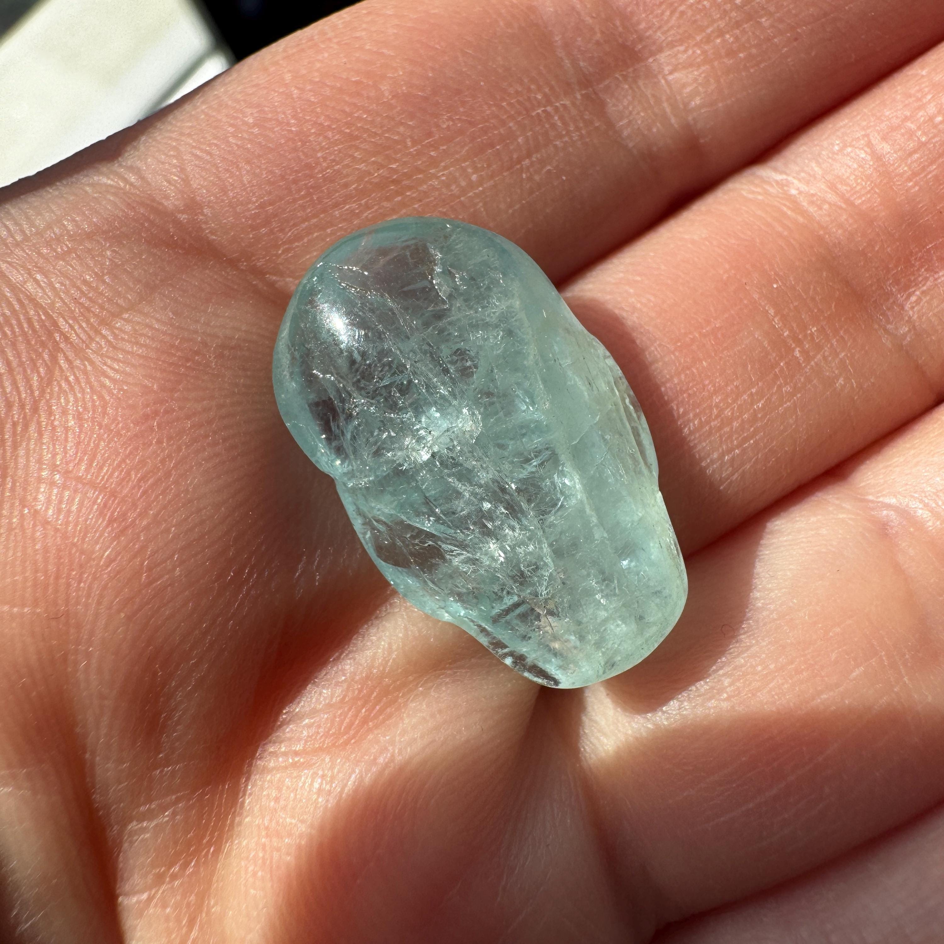 Aquamarine Igor De SouzaTiny Crystal Palm Skull