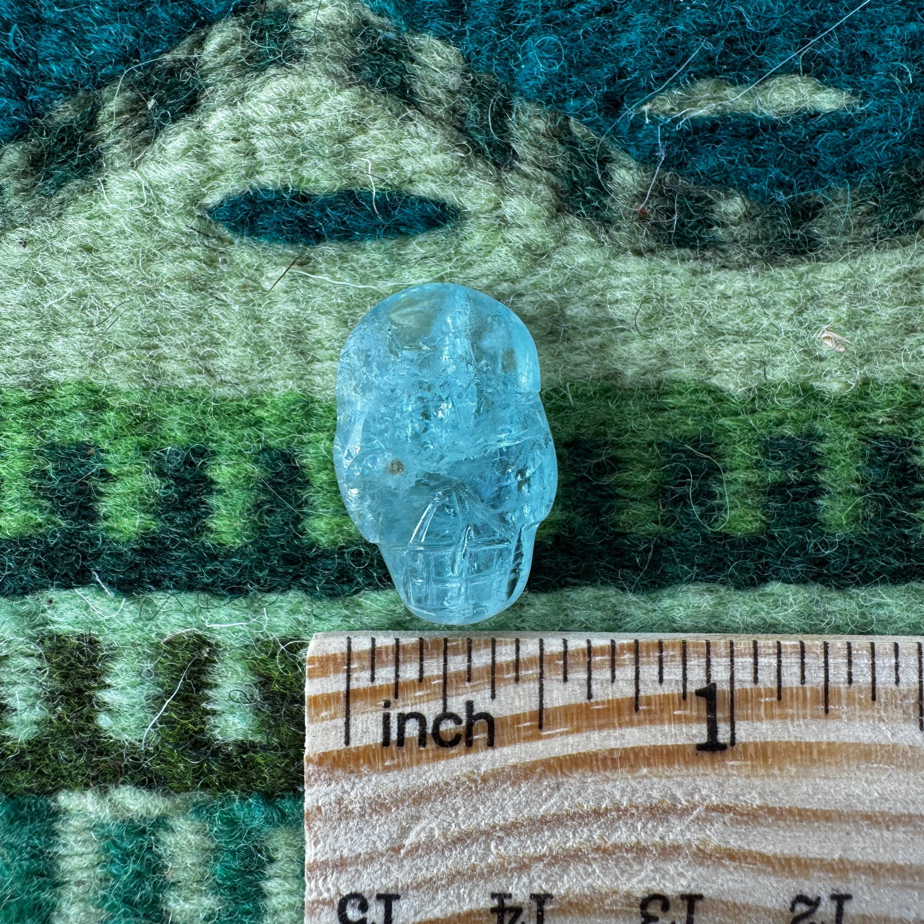 Aquamarine Igor De SouzaTiny Crystal Palm Skull