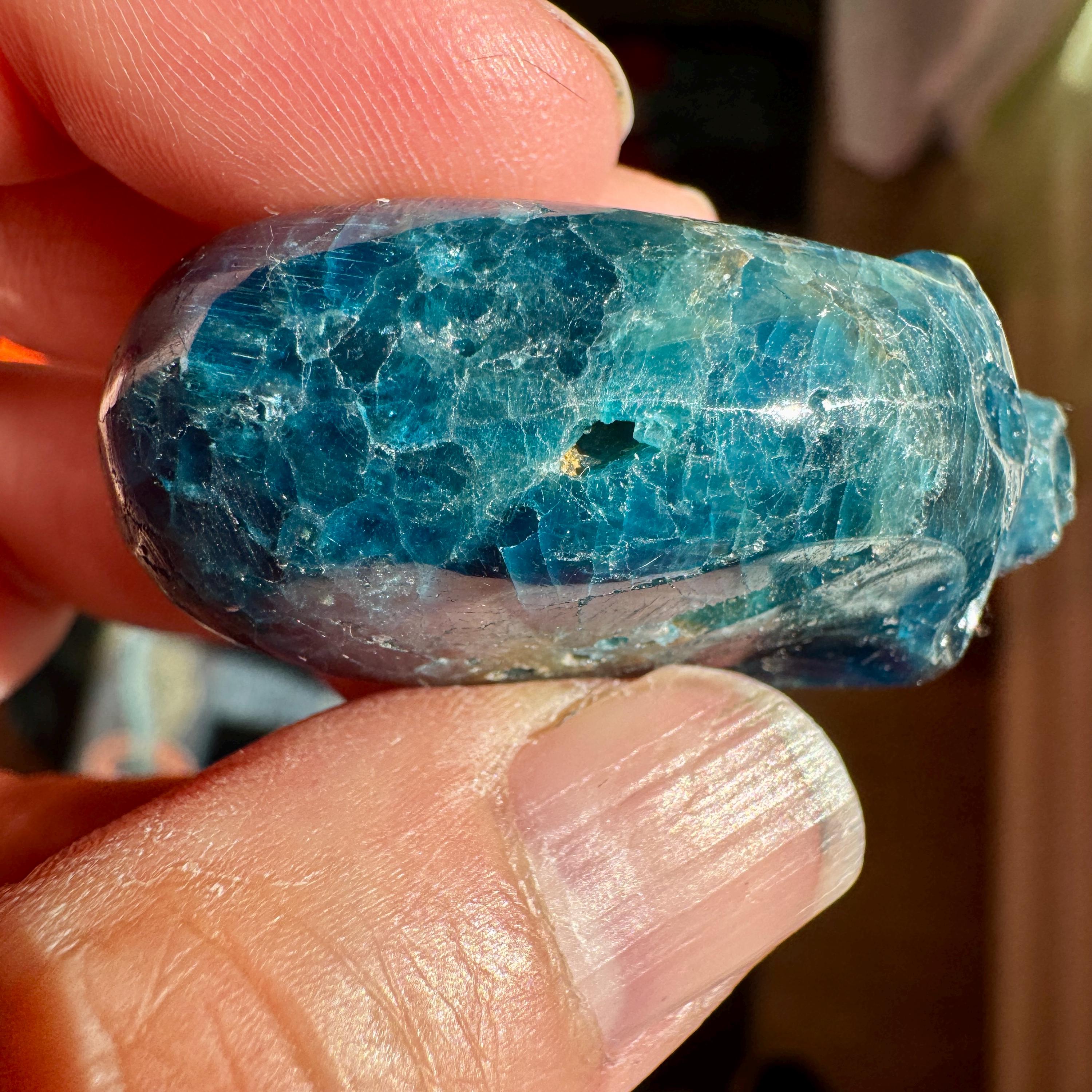 Blue Apatite Elongated Igor De Souza Crystal Skull