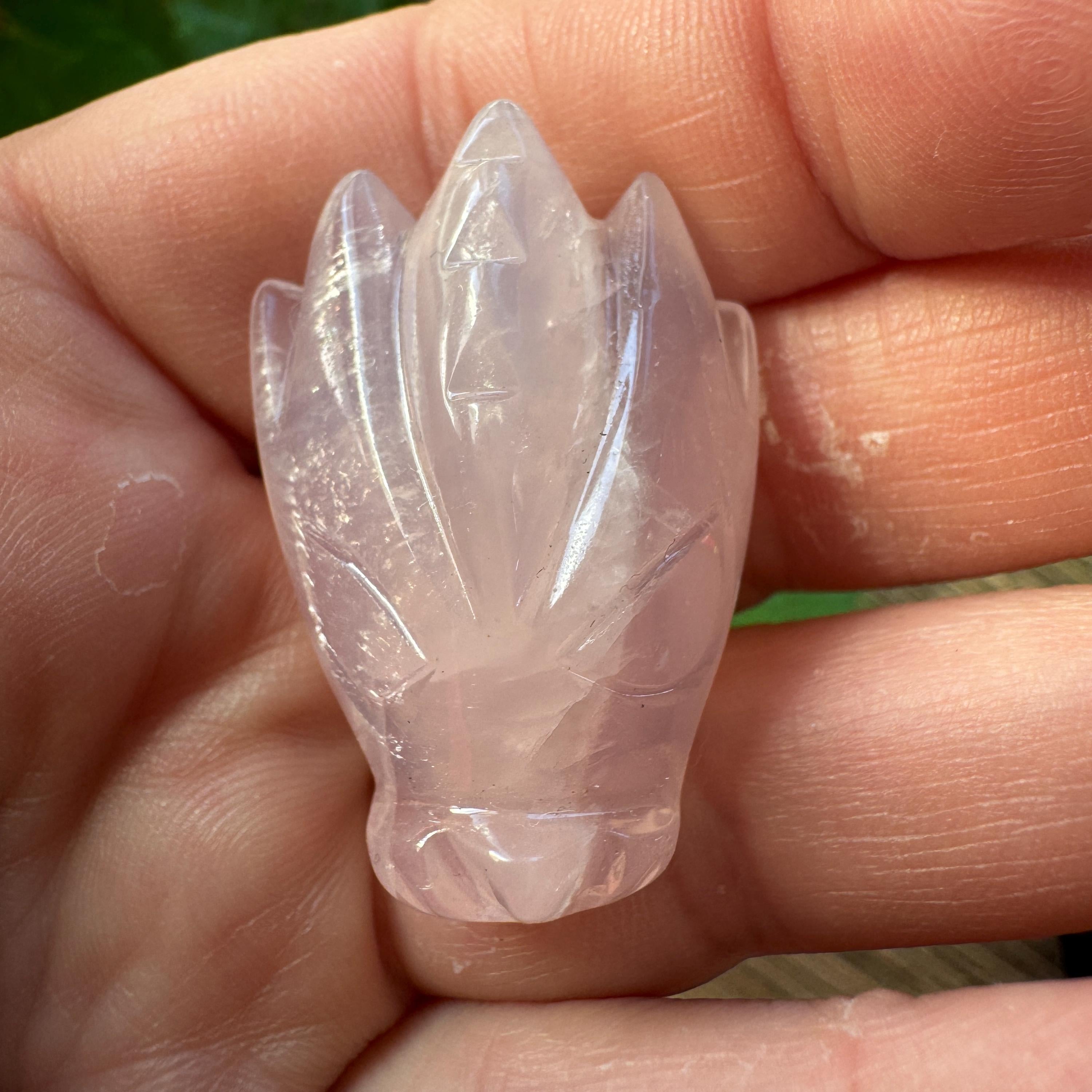 Tiny Rose Quartz Leandro De Souza Dragon Skull