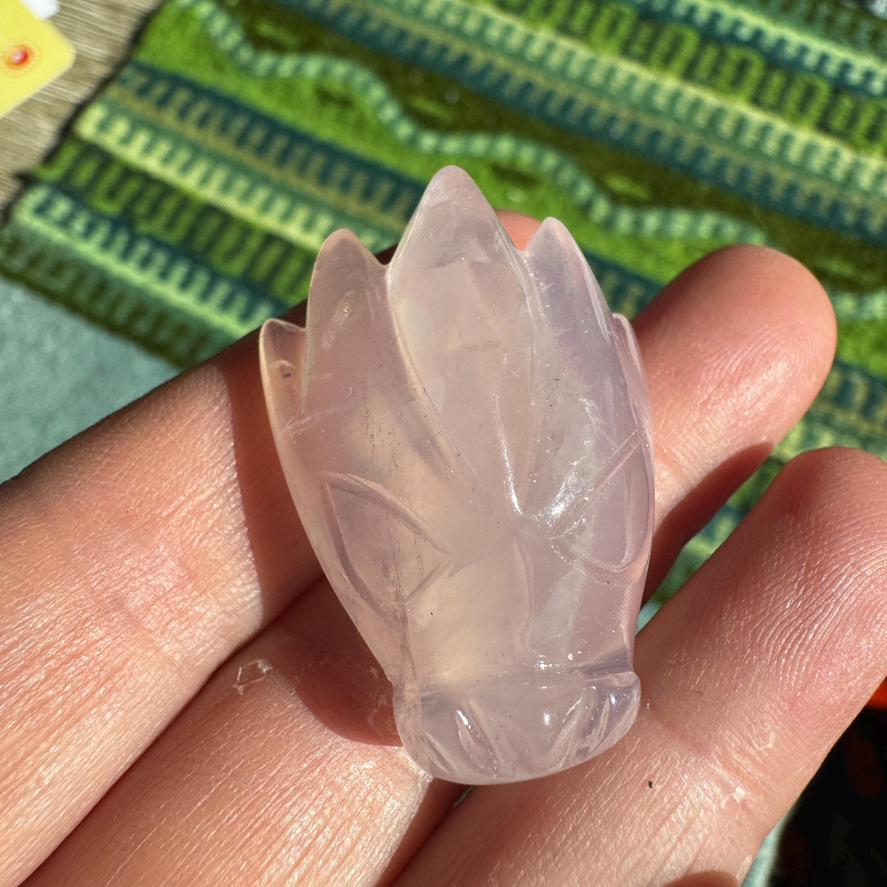 Tiny Rose Quartz Leandro De Souza Dragon Skull