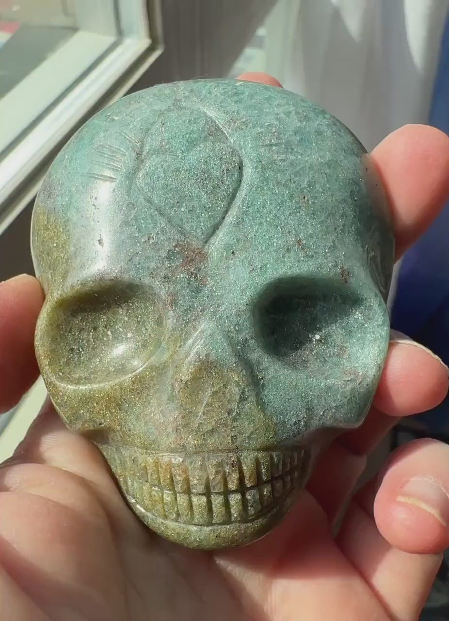 Multicolor Aventurine Leandro De Souza Palm Skull