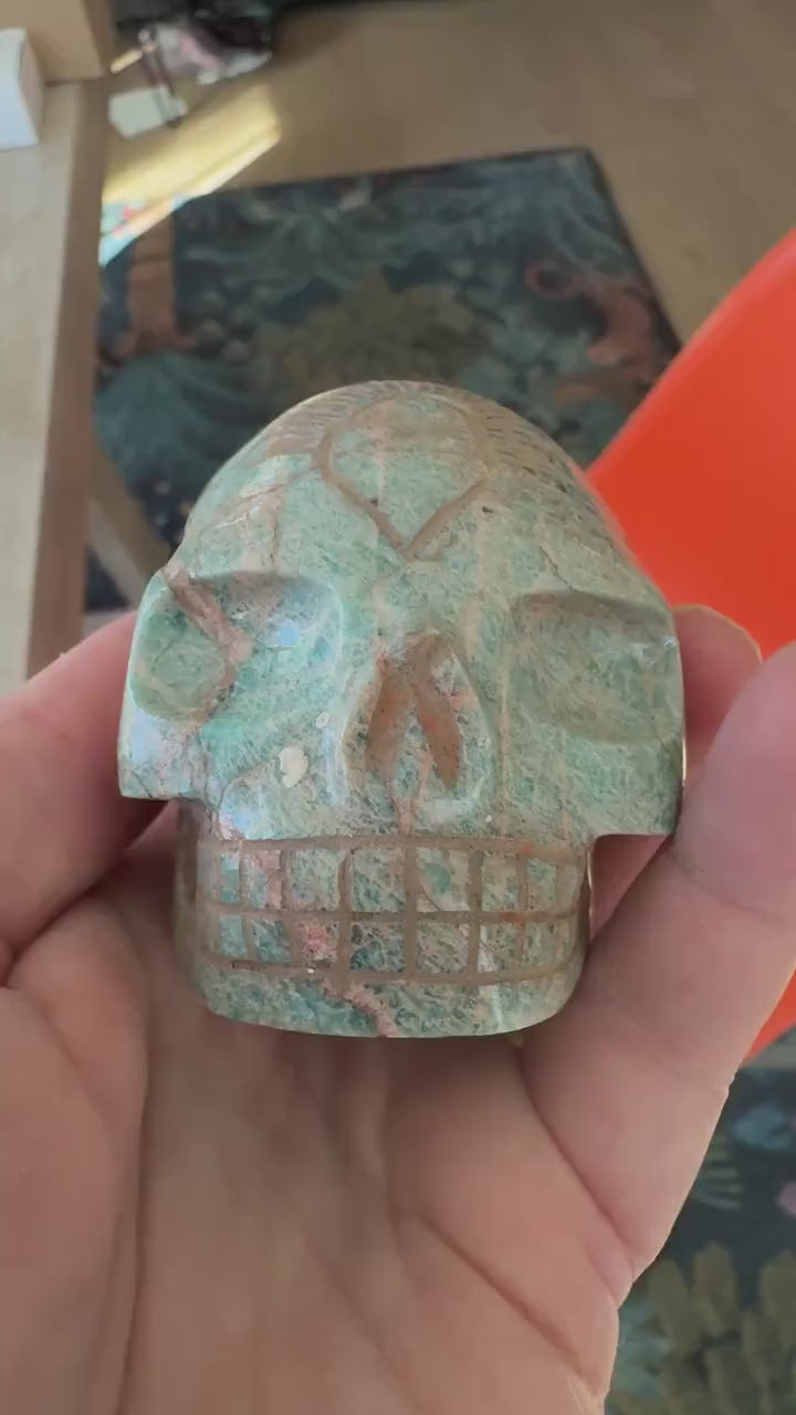 Old Style Elongated Amazonite Leandro De Souza Crystal Skull #3