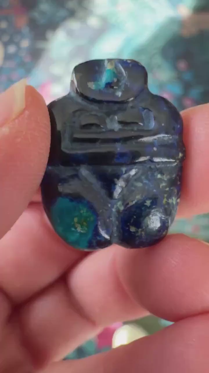 Adorable Azurite Goddess Carving from Artifactual