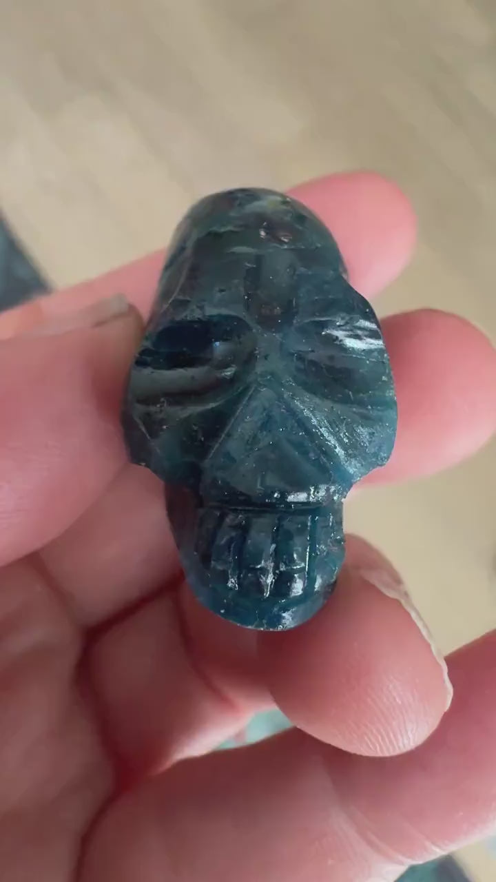 Blue Apatite Elongated Igor De Souza Crystal Skull