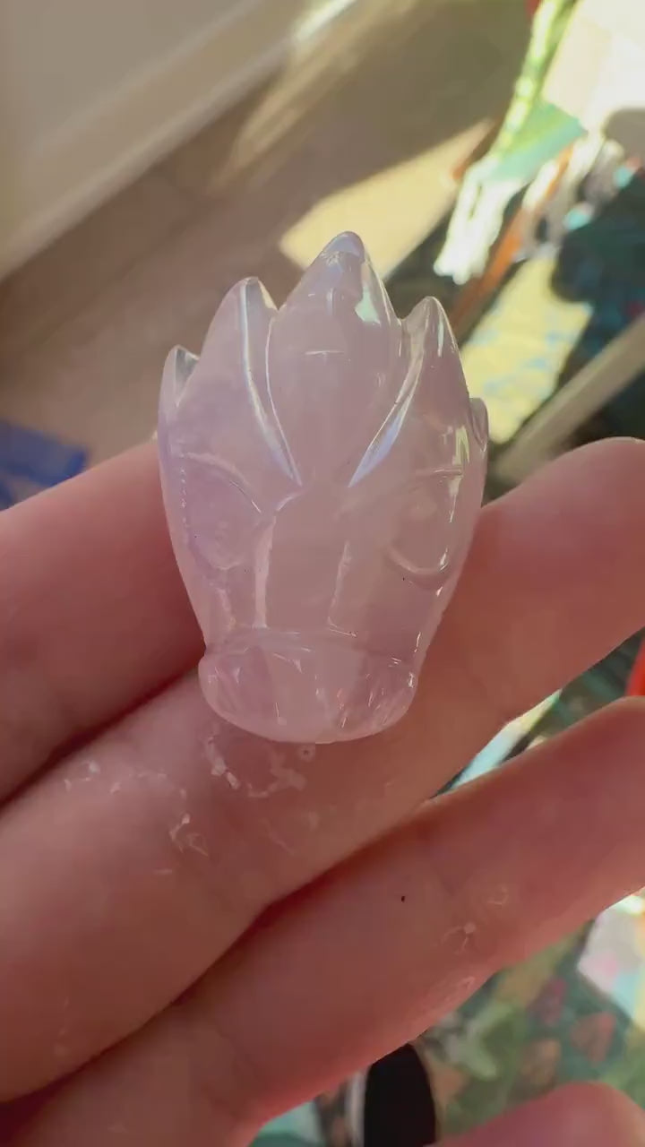 Tiny Rose Quartz Leandro De Souza Dragon Skull