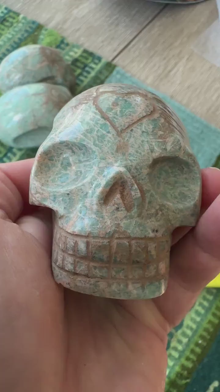 Old Style Elongated Amazonite Leandro De Souza Crystal Skull